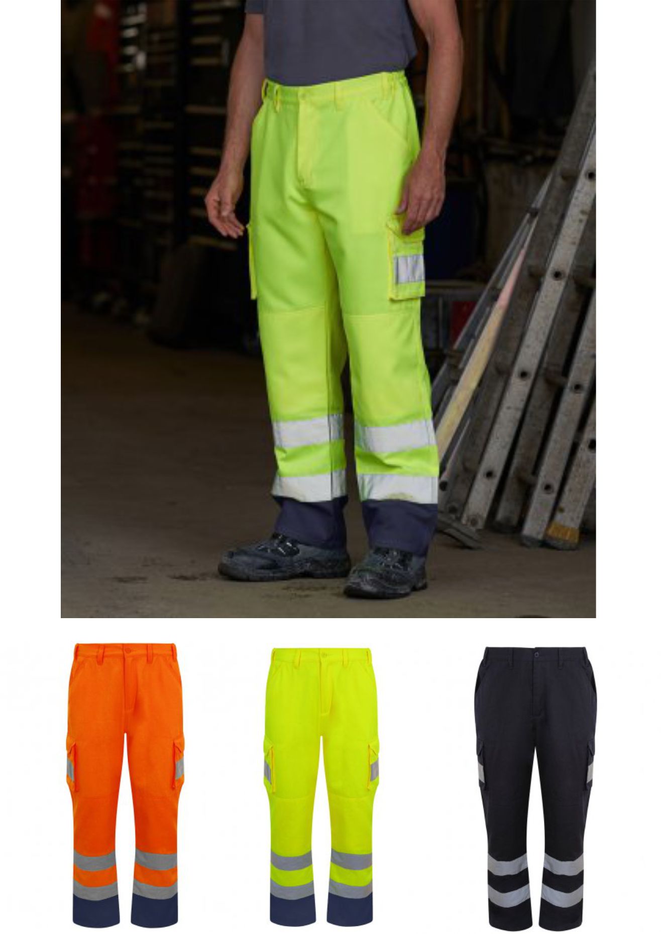 RX760 Pro RTX Hi-Vis Cargo Trousers - Click Image to Close